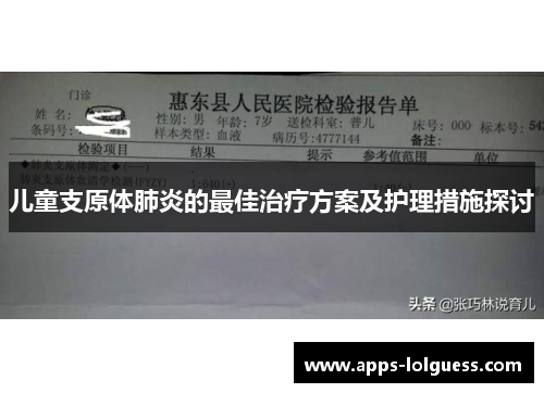 儿童支原体肺炎的最佳治疗方案及护理措施探讨